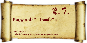 Mogyoró Tamás névjegykártya
